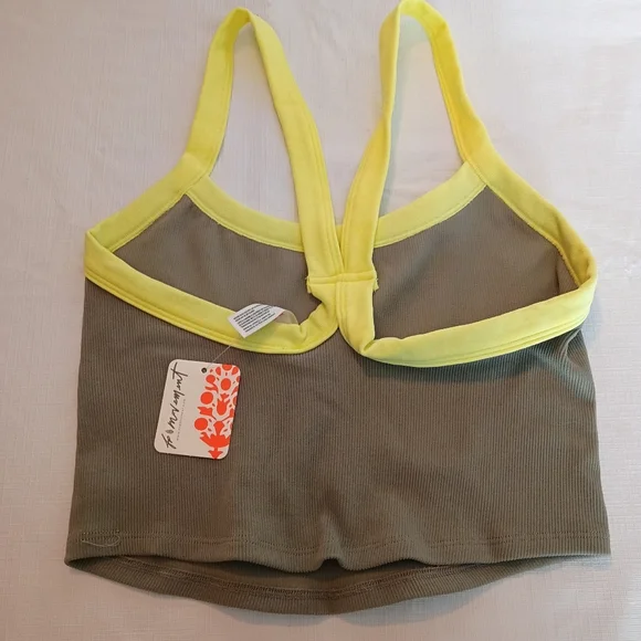 Free People FP Movement All Clear Cami Colorblock Top in Sage Yellow Sz M/L NWT - Picture 5 of 10
